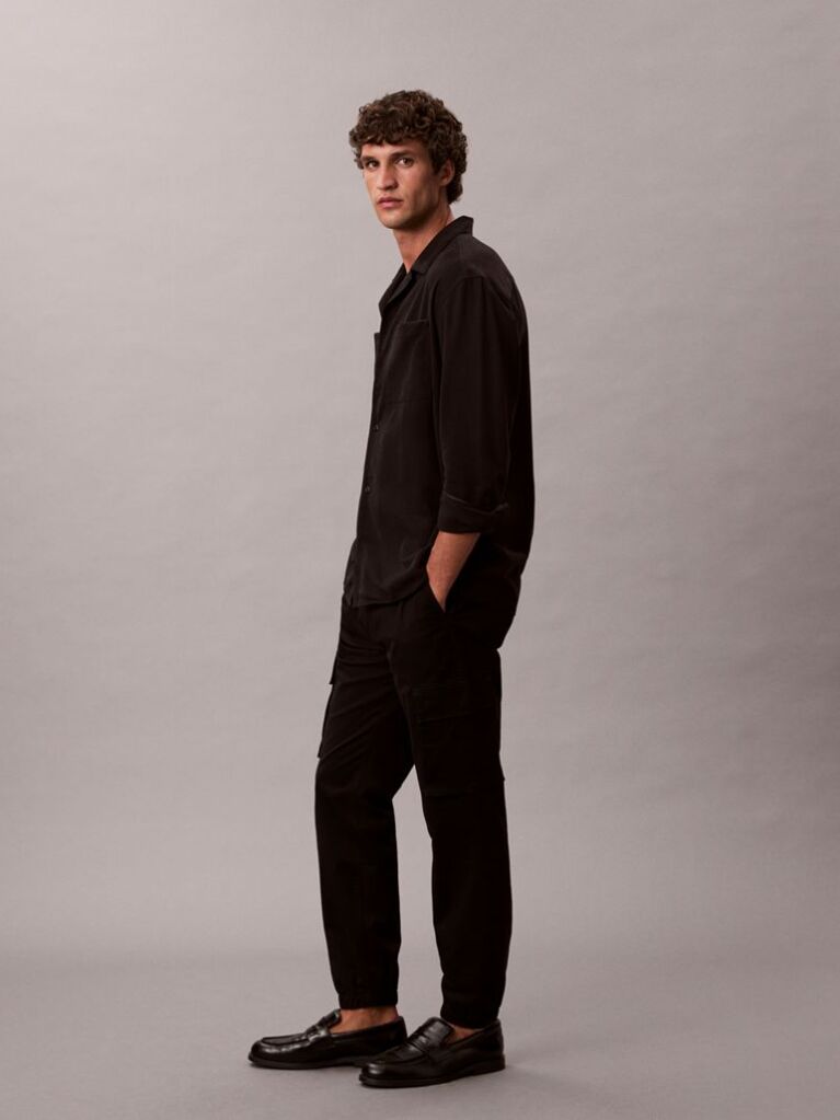 Μαύρο Cargo Παντελόνι Σε Skinny Γραμμή Από Twill  Άνδρας