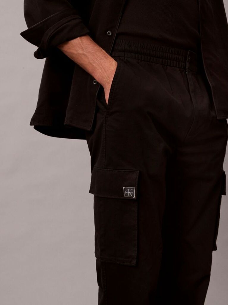 Μαύρο Cargo Παντελόνι Σε Skinny Γραμμή Από Twill  Άνδρας