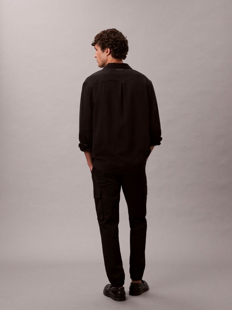 Μαύρο Cargo Παντελόνι Σε Skinny Γραμμή Από Twill  Άνδρας