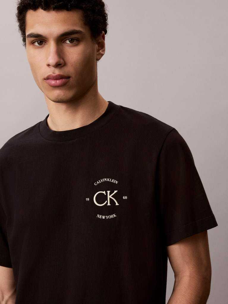 Black Embroidered Logo T-shirt  Men