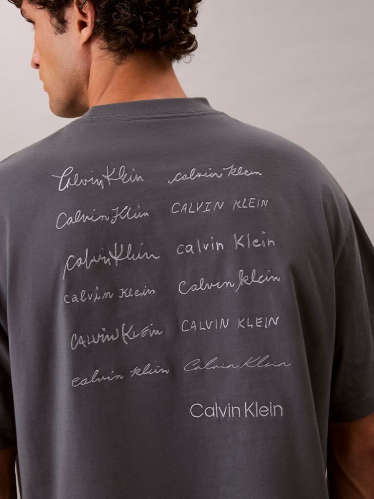Γκρι Άνετο T-shirt Με Λογότυπο  Άνδρας