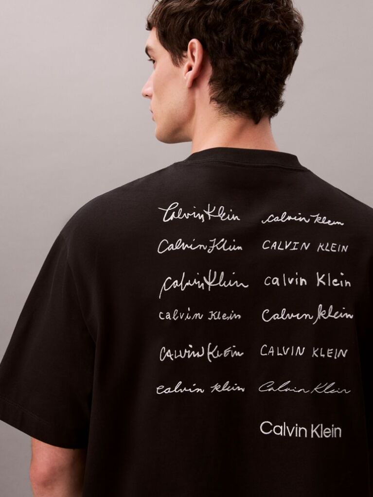 Μαύρο Άνετο T-shirt Με Λογότυπο  Άνδρας
