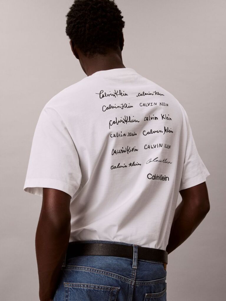 Λευκό Άνετο T-shirt Με Λογότυπο  Άνδρας