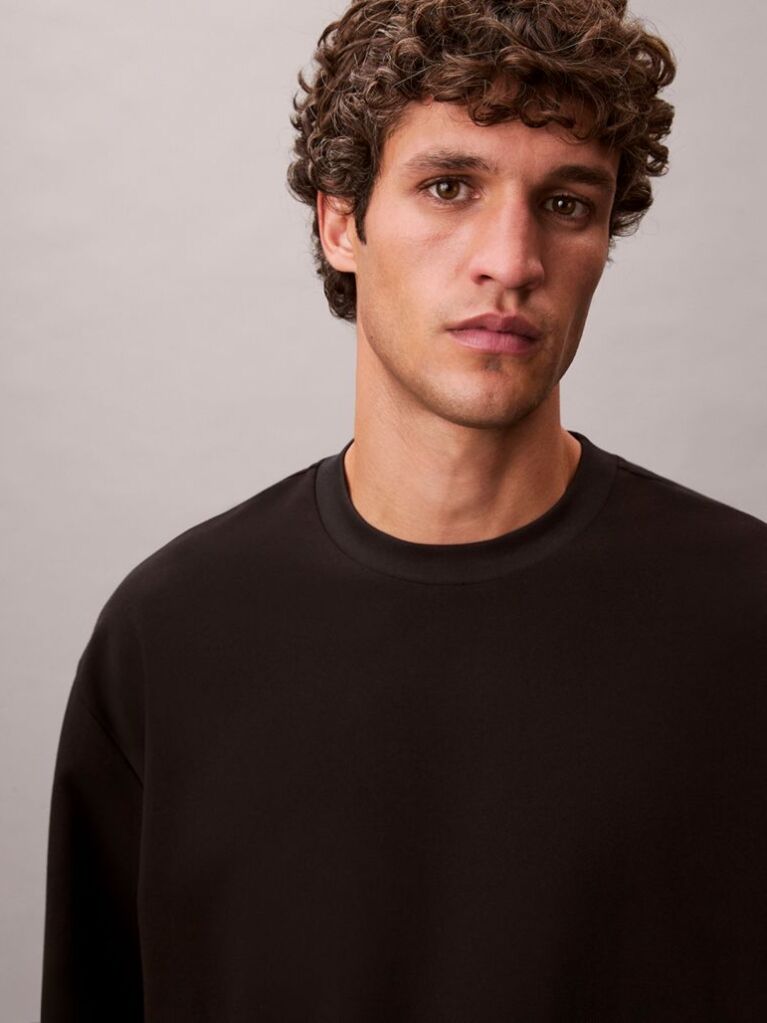 Black Relaxed Cooling Pique T-Shirt  Men