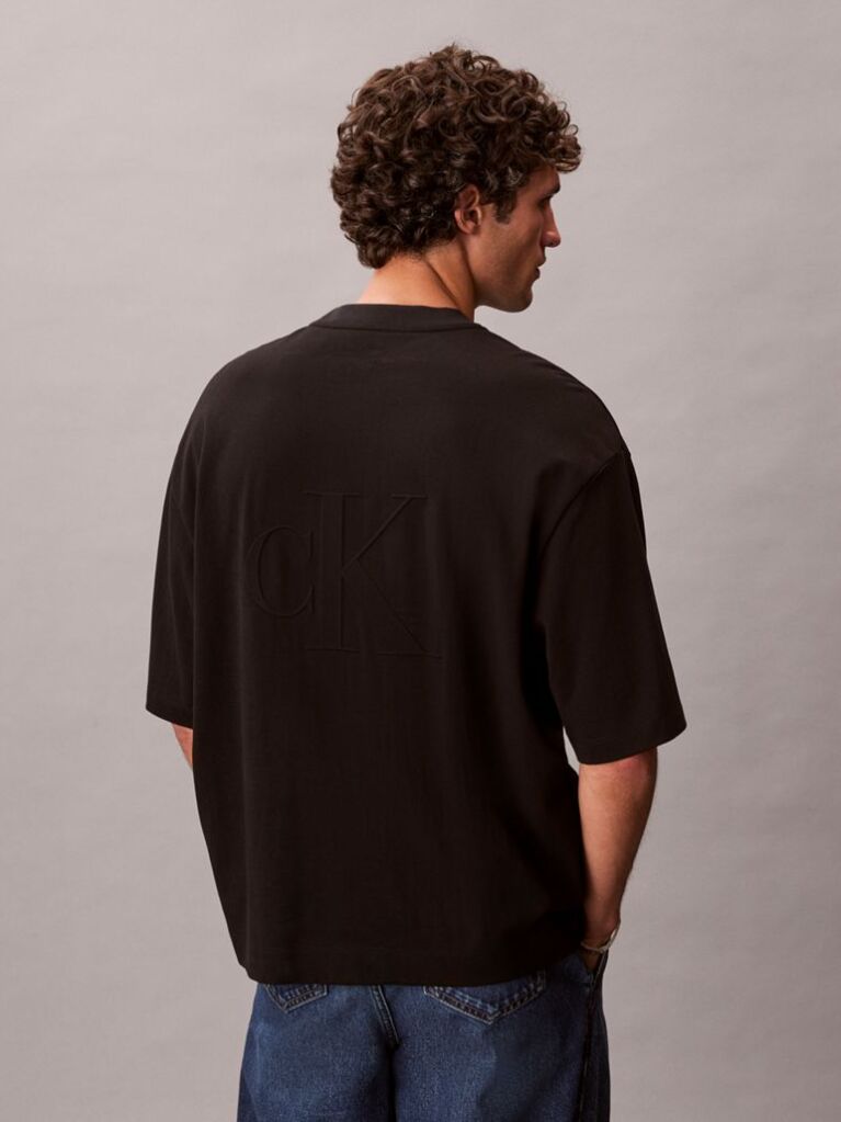 Black Relaxed Cooling Pique T-Shirt  Men