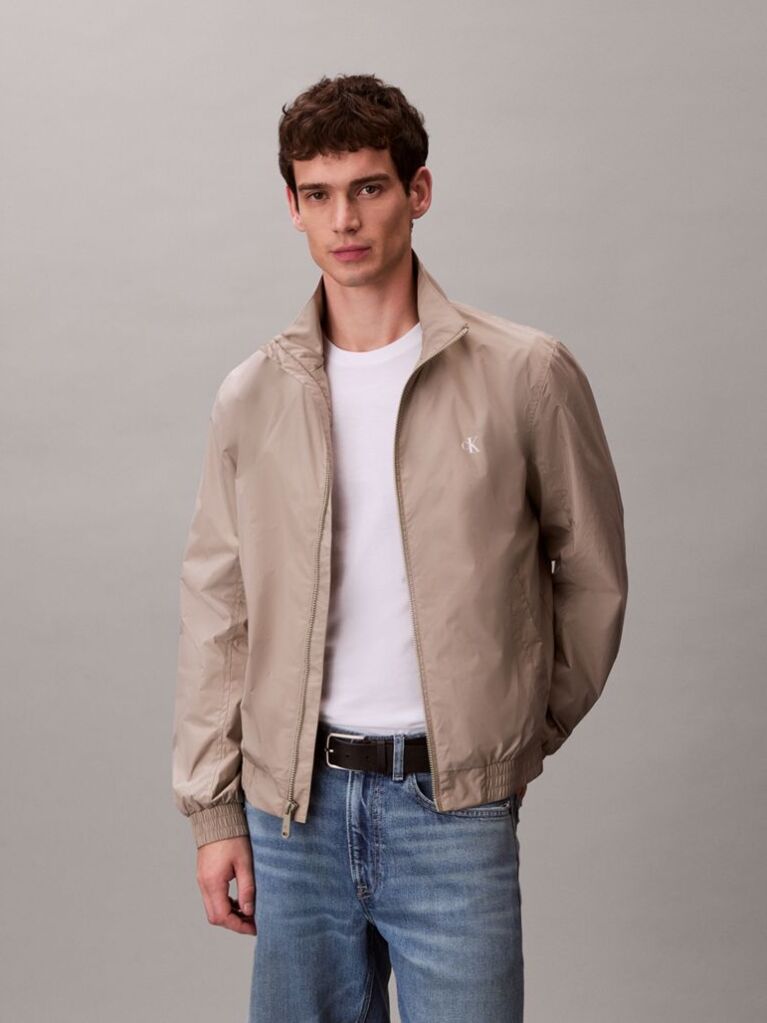 Brown Technical Zip-Up Jacket  Men