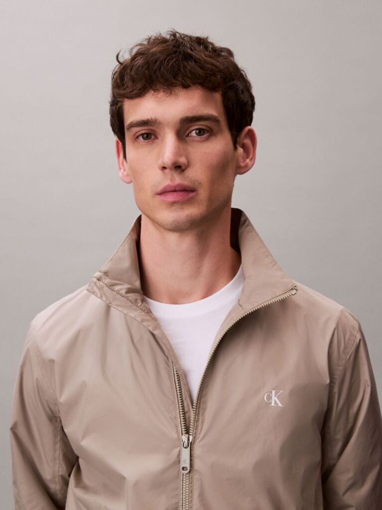 Brown Technical Zip-Up Jacket  Men