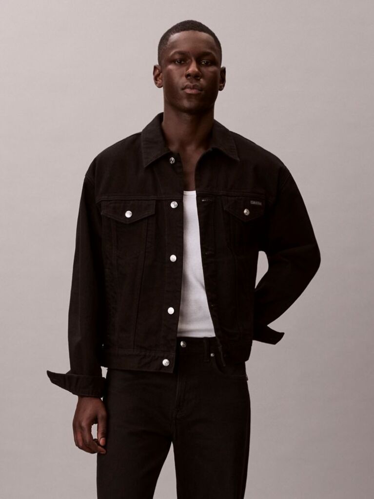 Black 90s Denim Jacket  Men
