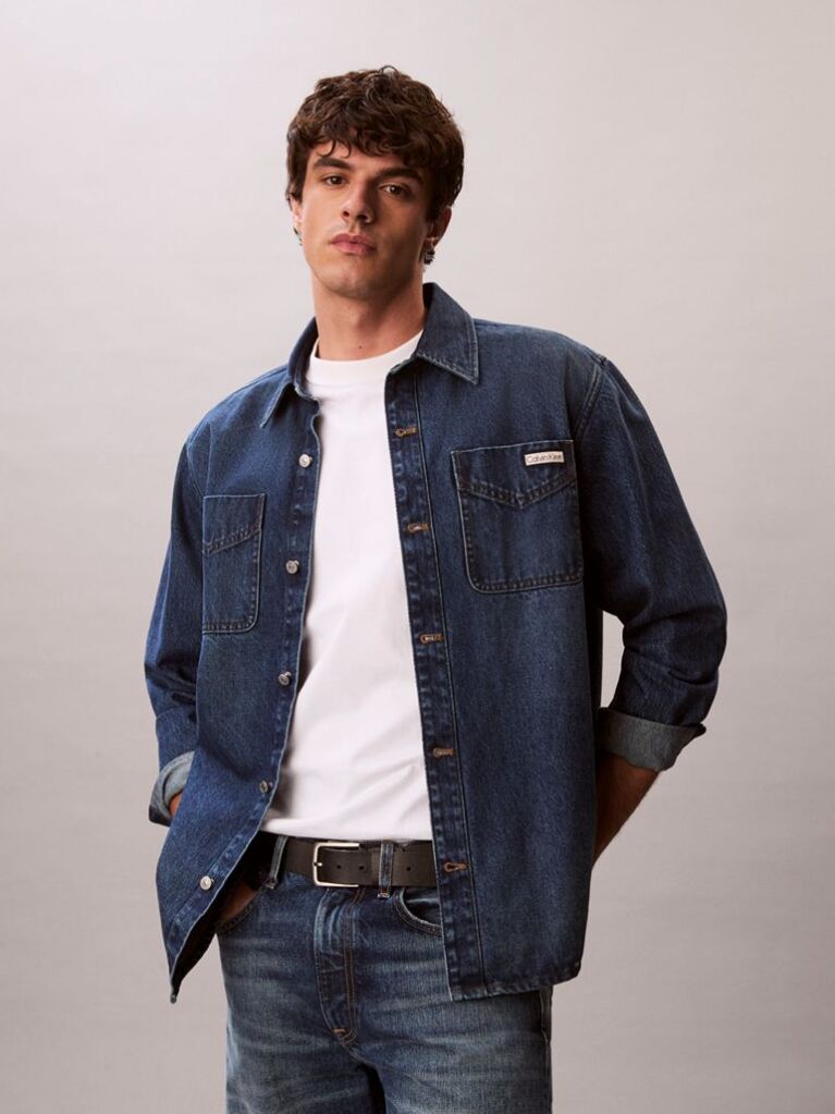 Denim 90s Denim Τζάκετ Με Στιλ Πουκάμισου  Άνδρας
