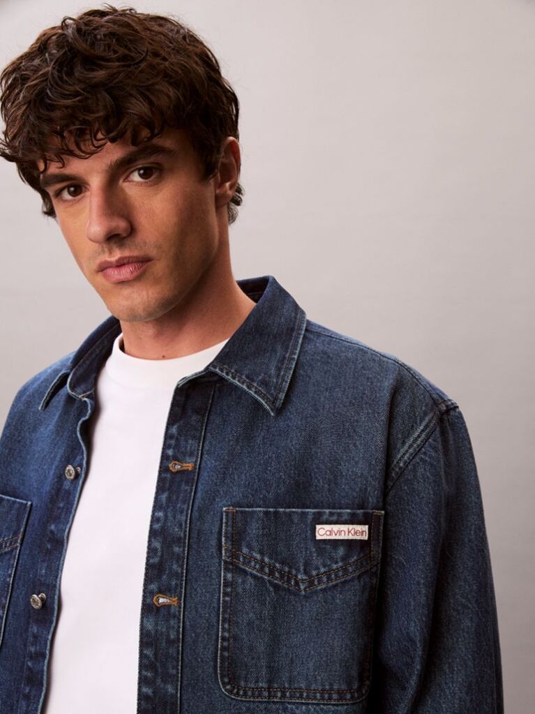 Denim 90s Denim Τζάκετ Με Στιλ Πουκάμισου  Άνδρας