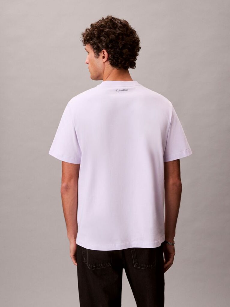 Μοβ T-shirt Με Κεντητό Λογότυπο  Άνδρας