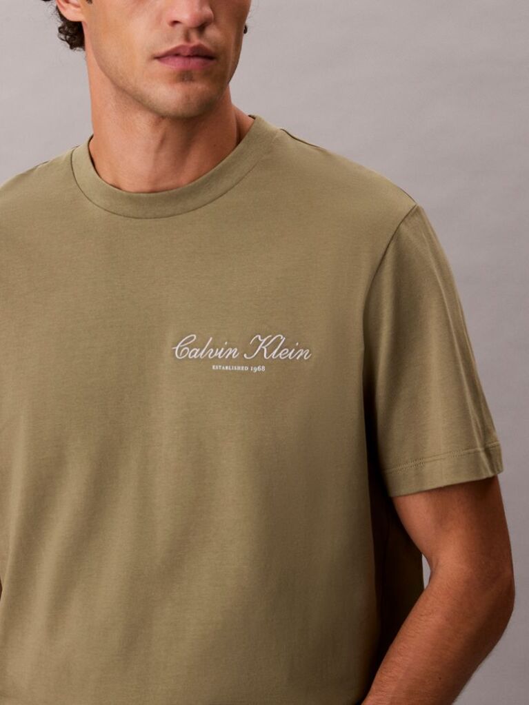 Πράσινο T-shirt Με Κεντητό Λογότυπο  Άνδρας