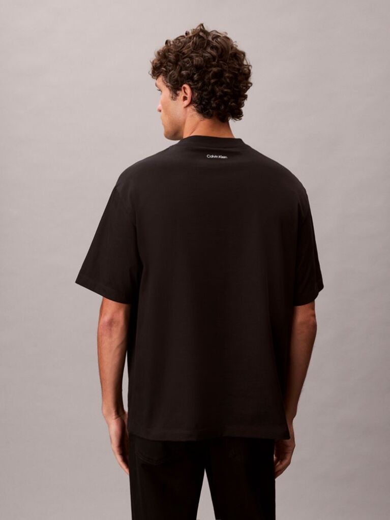 Μαύρο Άνετο T-Shirt Με Graphic  Άνδρας