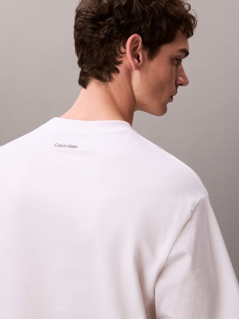 Λευκό Άνετο T-Shirt Με Graphic  Άνδρας