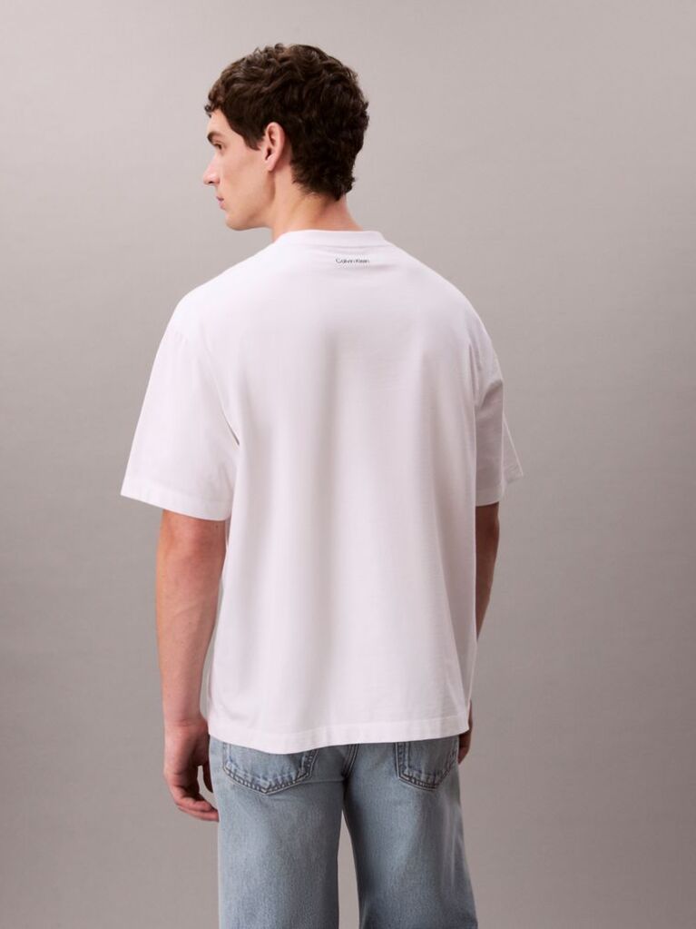Λευκό Άνετο T-Shirt Με Graphic  Άνδρας