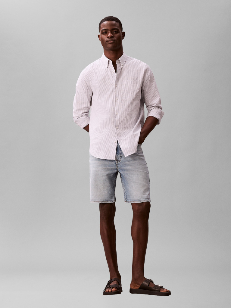 Denim These slim-fit denim shorts are designed to wear on repeat, their turn-up hems adding to the chilled appeal created by the faded detail.  Men