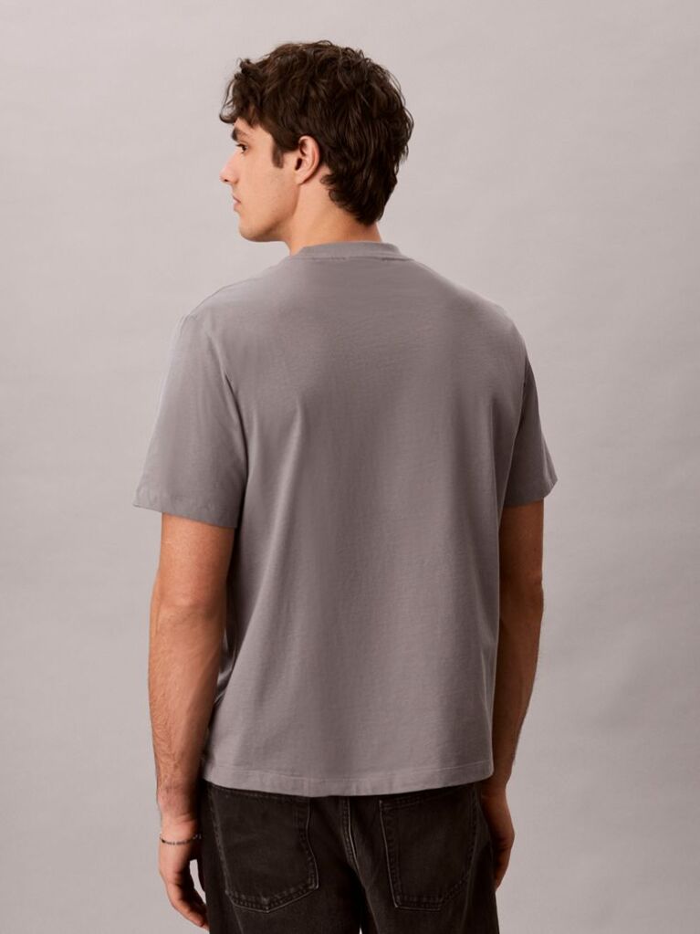 Grey Relaxed Embossed Logo T-shirt  Men