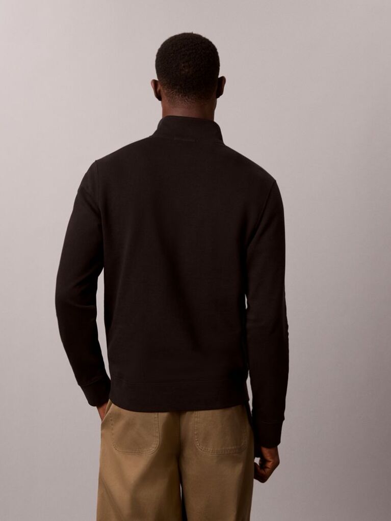 Black Monologo Terry Quarter-Zip Sweatshirt  Men