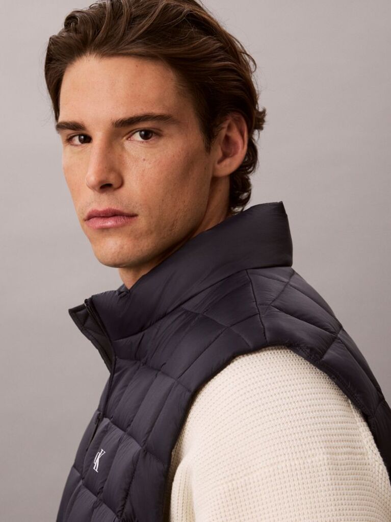 Blue Ultra Light Quilted Puffer Gilet  Men