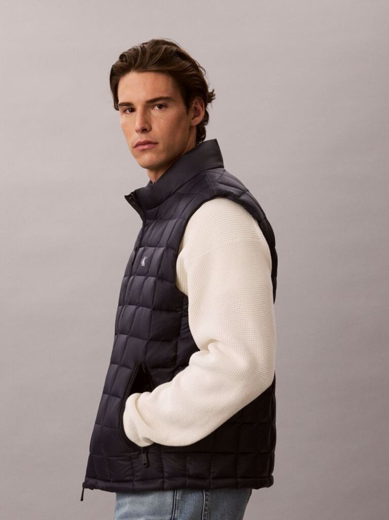 Blue Ultra Light Quilted Puffer Gilet  Men