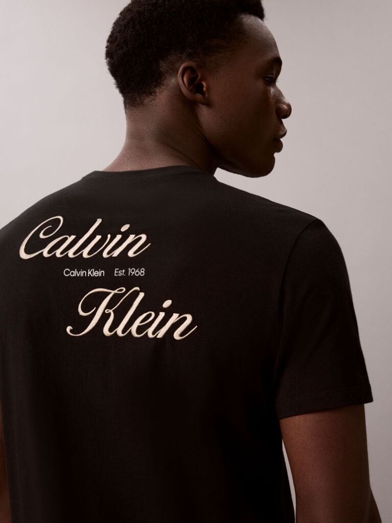 Black Embroidered Logo T-shirt  Men
