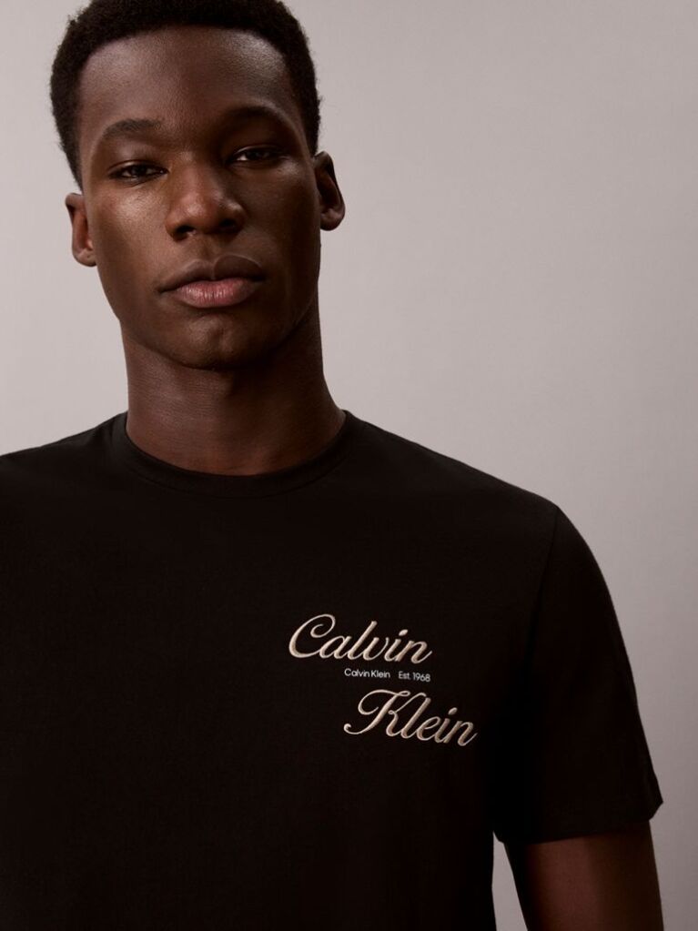 Black Embroidered Logo T-shirt  Men