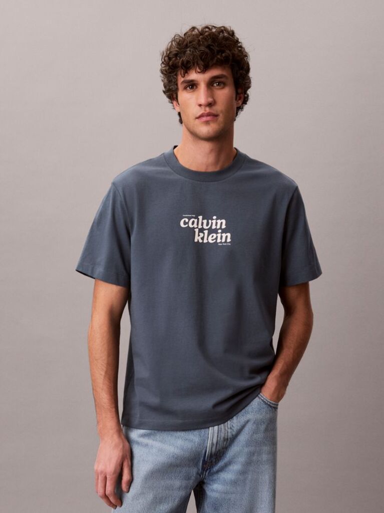Blue Relaxed Logo T-shirt  Men