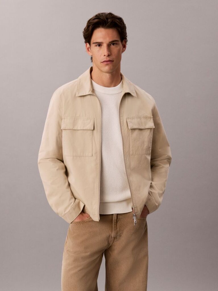 White Waffle Knit Crew Neck Jumper  Men