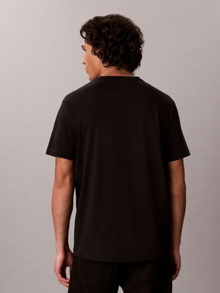 Μαύρο T-Shirt Με Κεντημένο Λογότυπο Script  Άνδρας