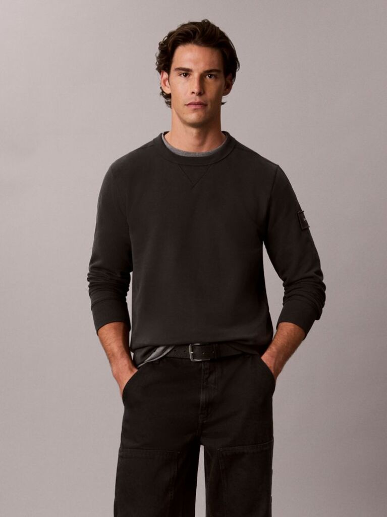 Black Monologo Badge Terry Sweatshirt  Men
