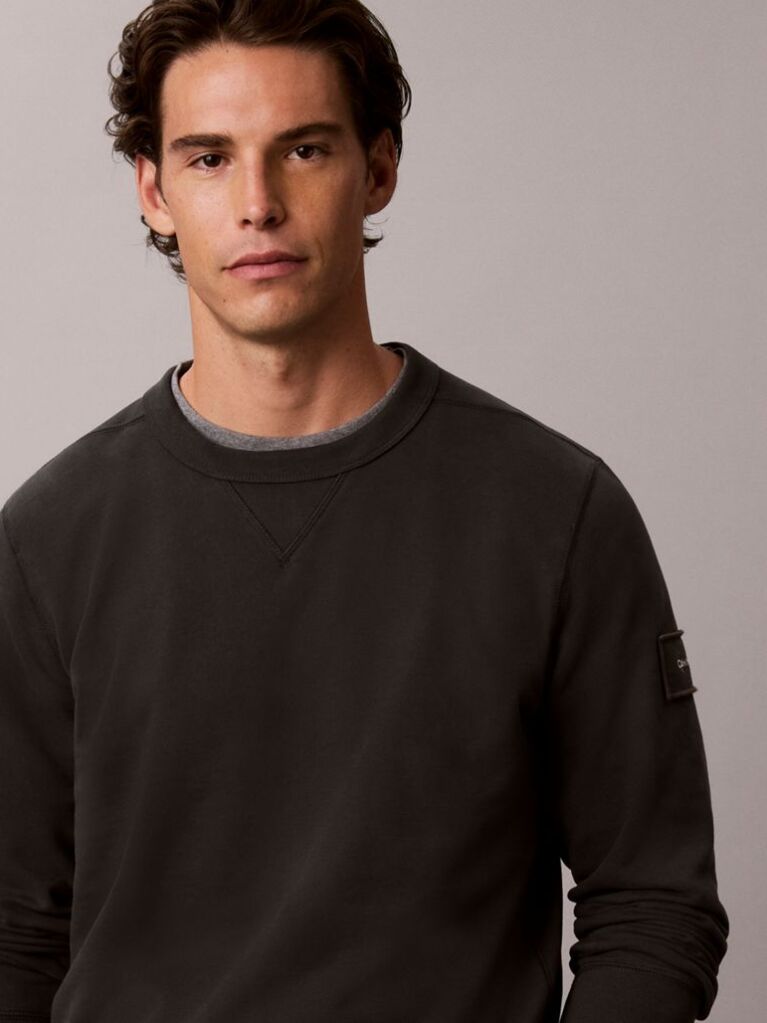 Black Monologo Badge Terry Sweatshirt  Men