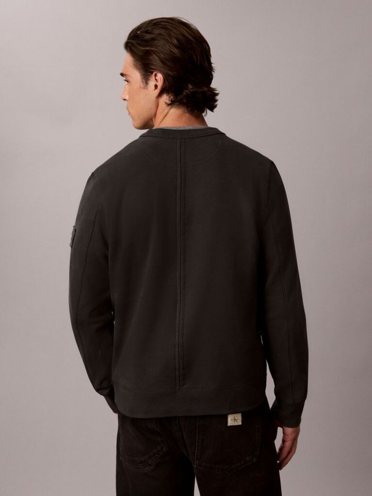 Black Monologo Badge Terry Sweatshirt  Men