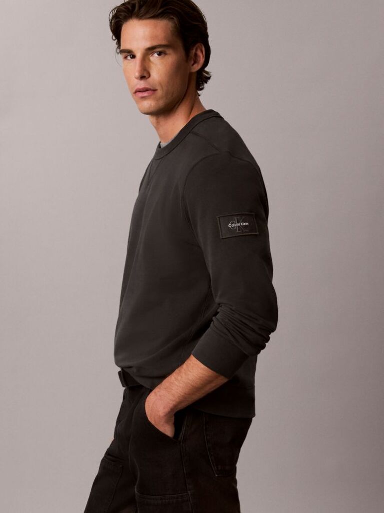 Black Monologo Badge Terry Sweatshirt  Men