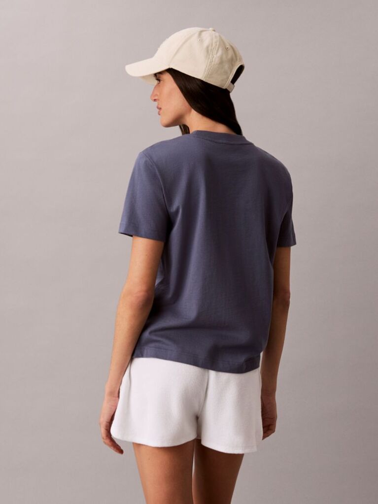 Blue Classic Cotton Logo T-shirt  Women