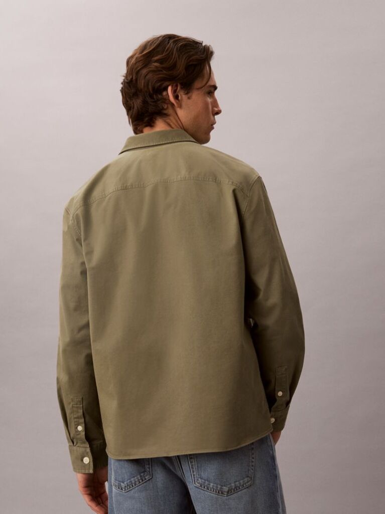Green Comfort Cotton Utility Overshirt  Men