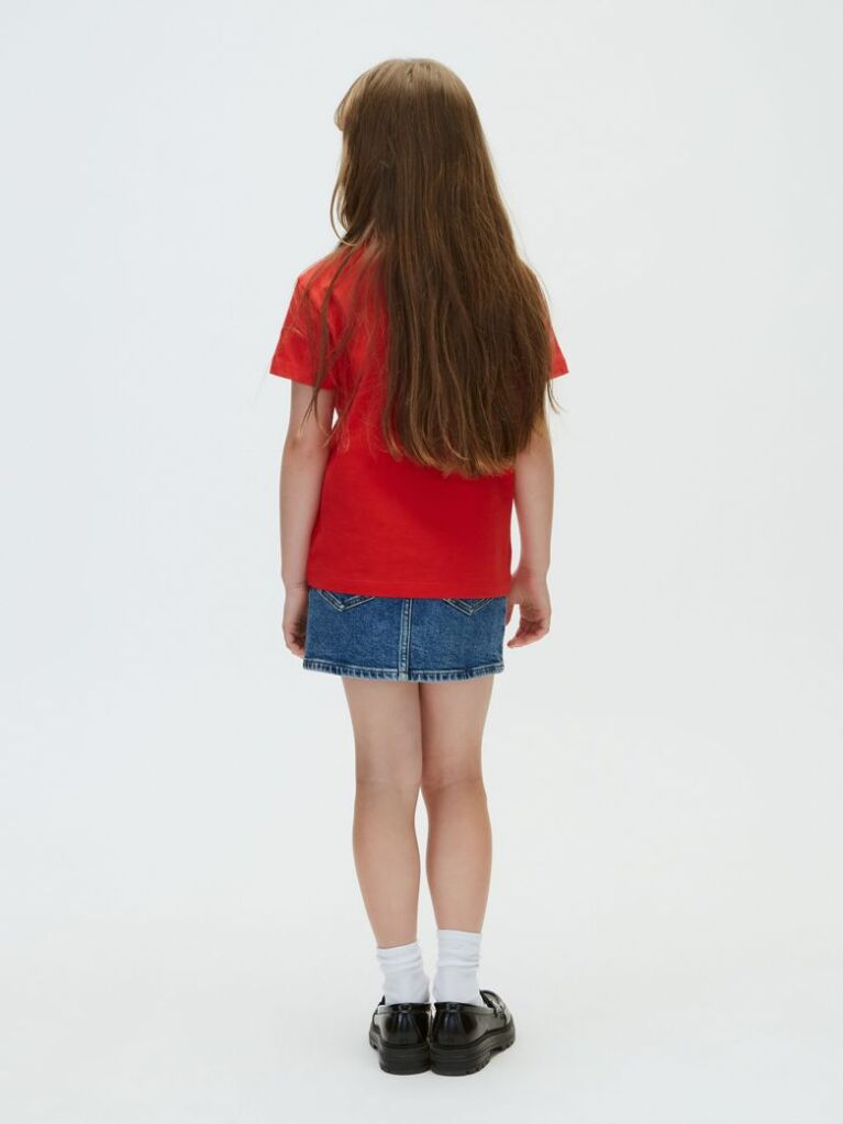 Red Script Logo T-Shirt  Girls