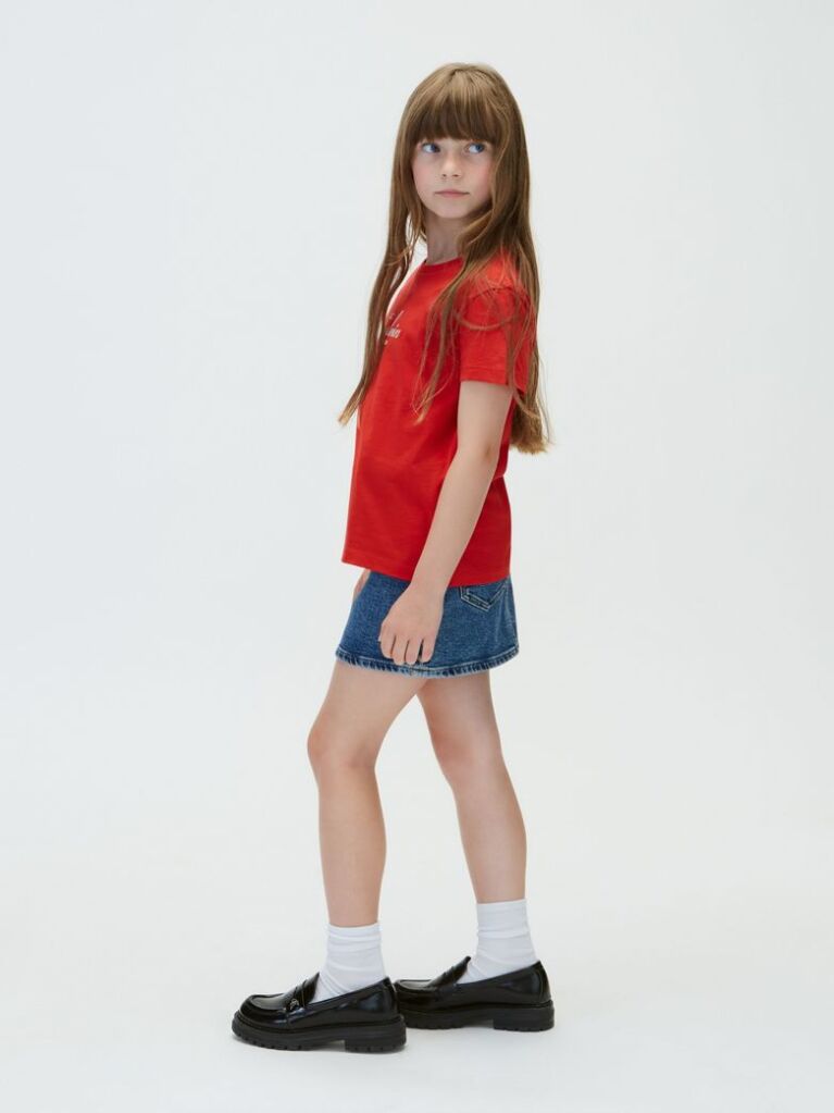 Red Script Logo T-Shirt  Girls