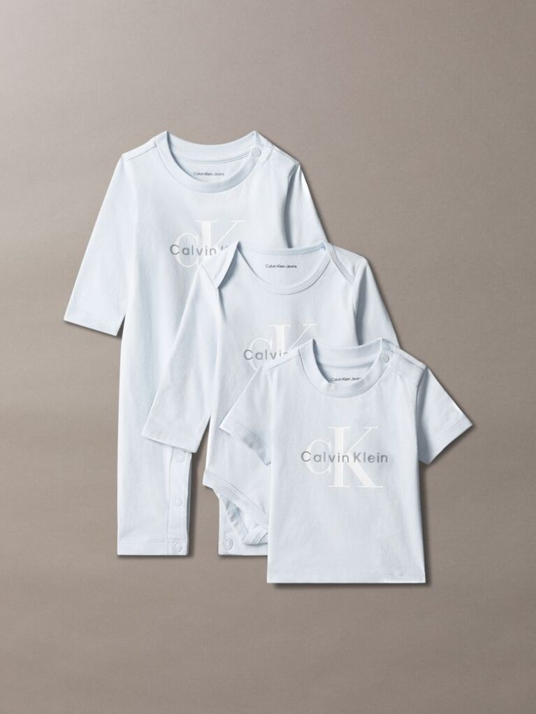 Μπλε Βρεφικό Σετ Δώρου Με T-Shirt, Κορμάκι Και Πιτζάμα  Βρεφικά
