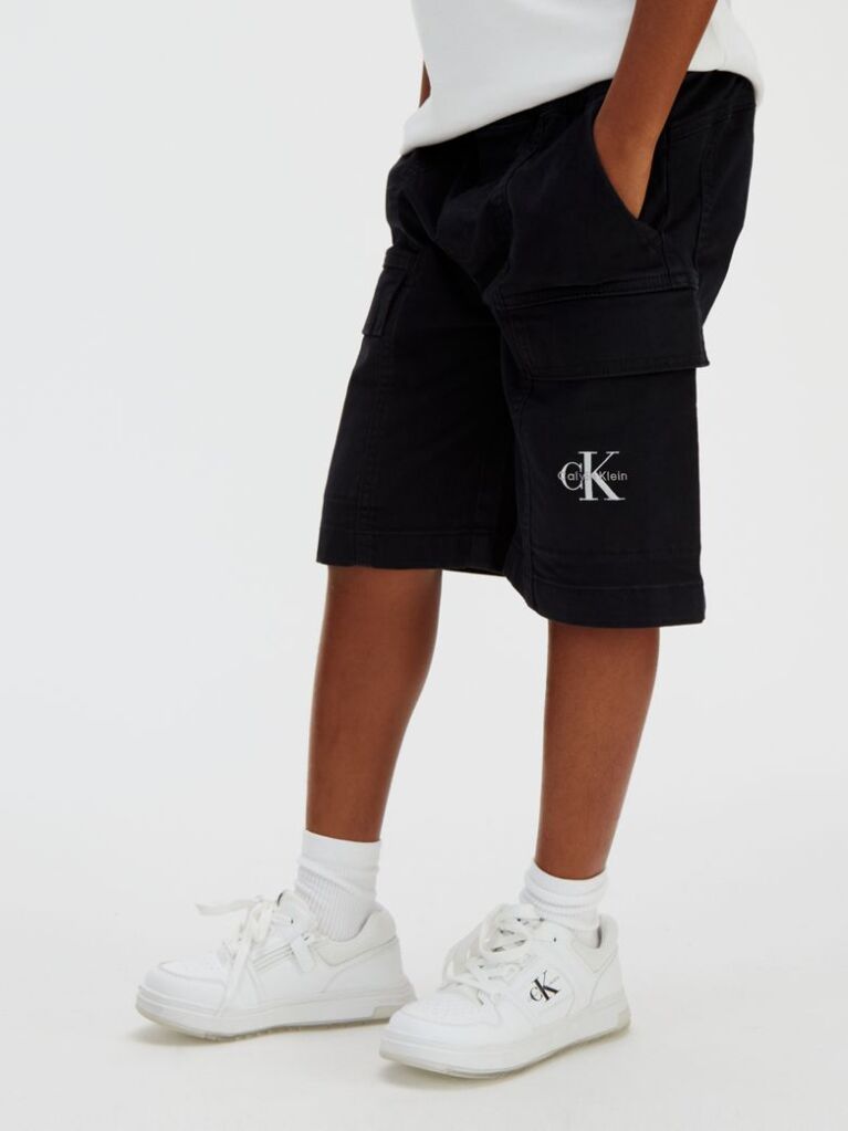 Black Woven Cotton Shorts  Boys