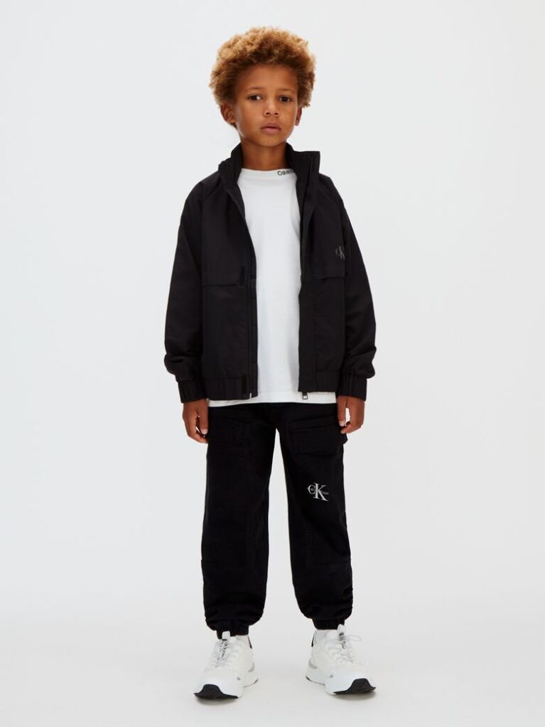 Black Woven Cargo Joggers  Boys