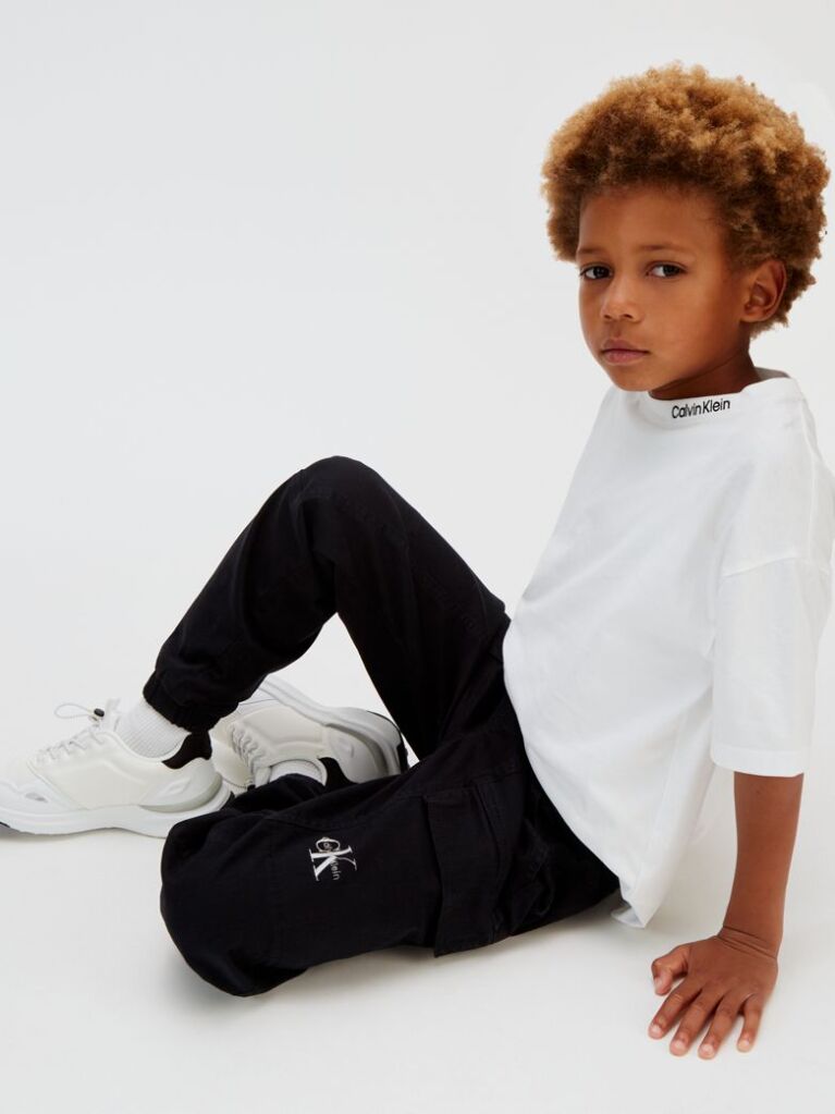 Black Woven Cargo Joggers  Boys