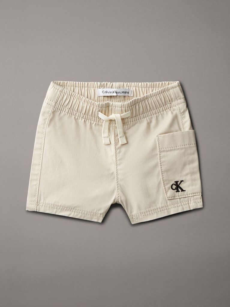 Beige Newborn Twill Shorts  Newborn