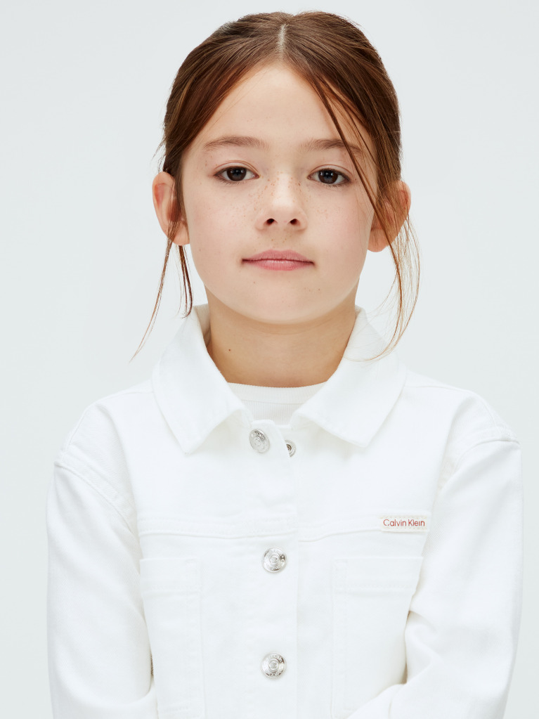 White White Denim Jacket  Girls