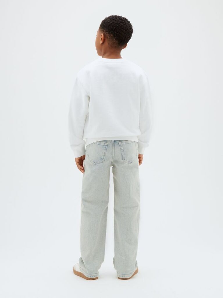 White Monologo Terry Crew Neck Sweatshirt  Boys