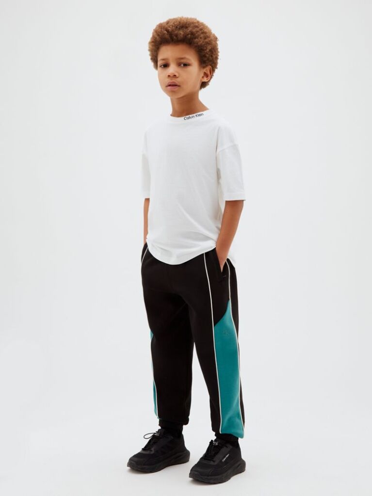 Black Tonal Monogram Colour-Blocked Joggers  Boys
