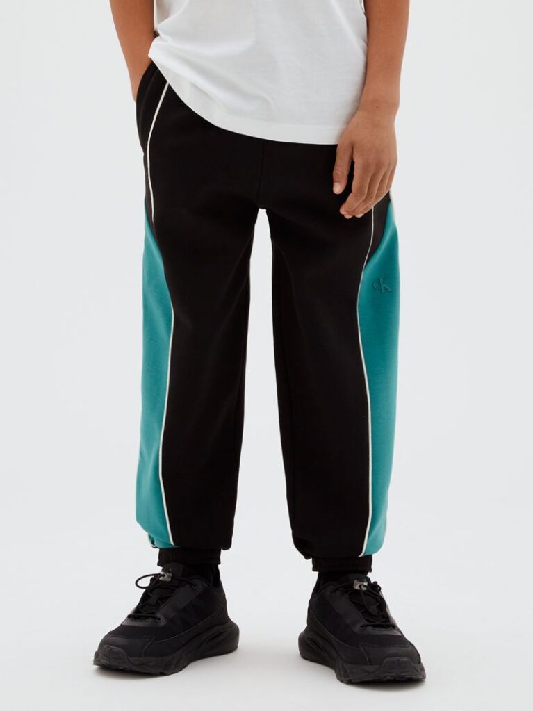 Black Tonal Monogram Colour-Blocked Joggers  Boys