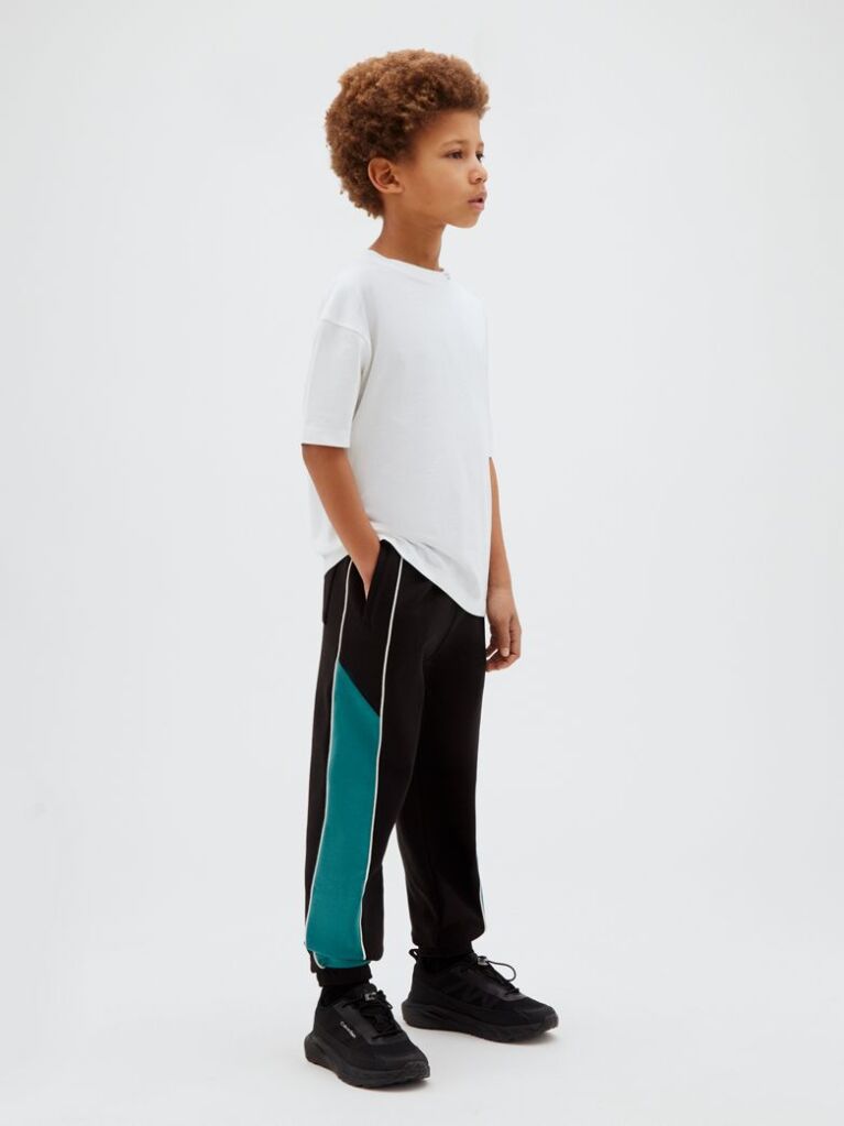 Black Tonal Monogram Colour-Blocked Joggers  Boys