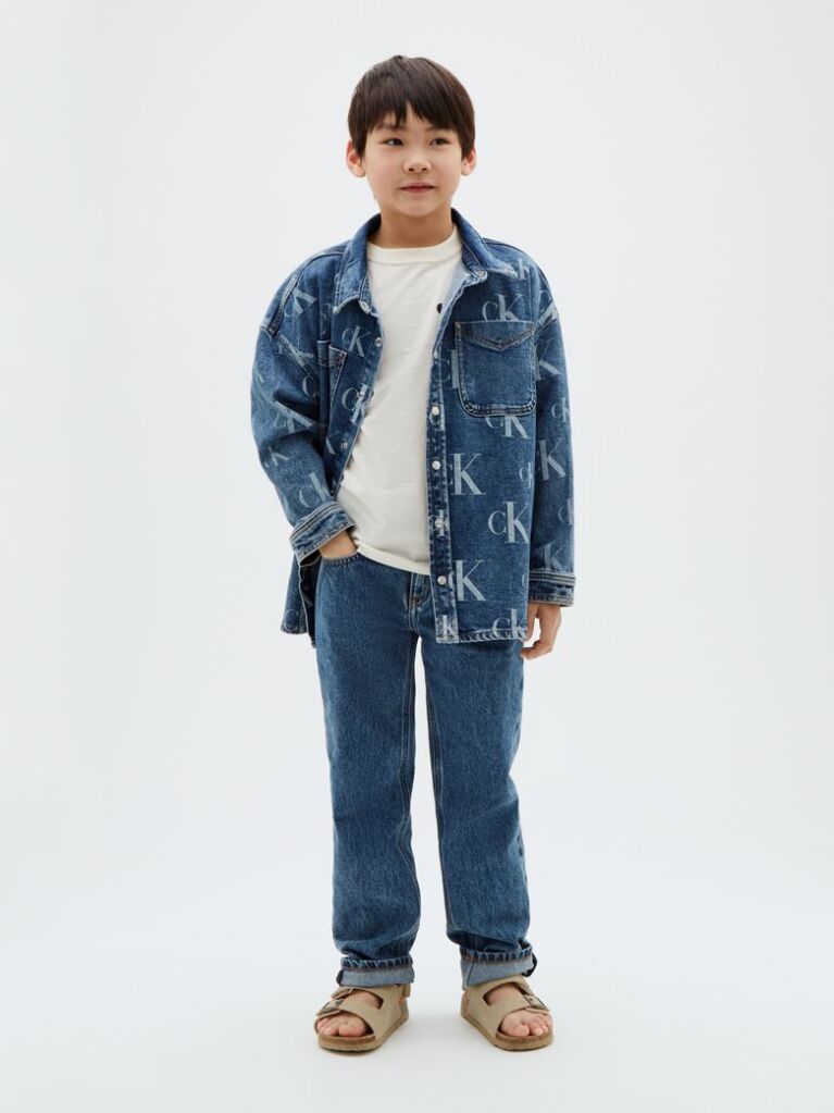 Denim All-Over Bleached Monogram Denim Shirt  Boys