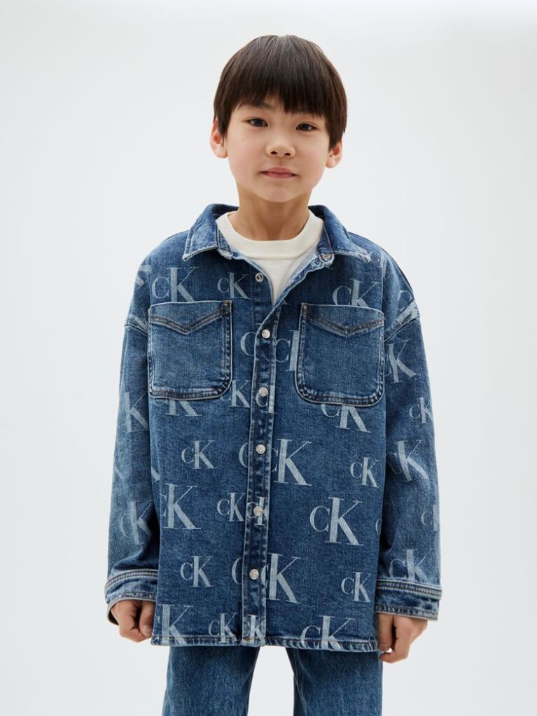 Denim All-Over Bleached Monogram Denim Shirt  Boys