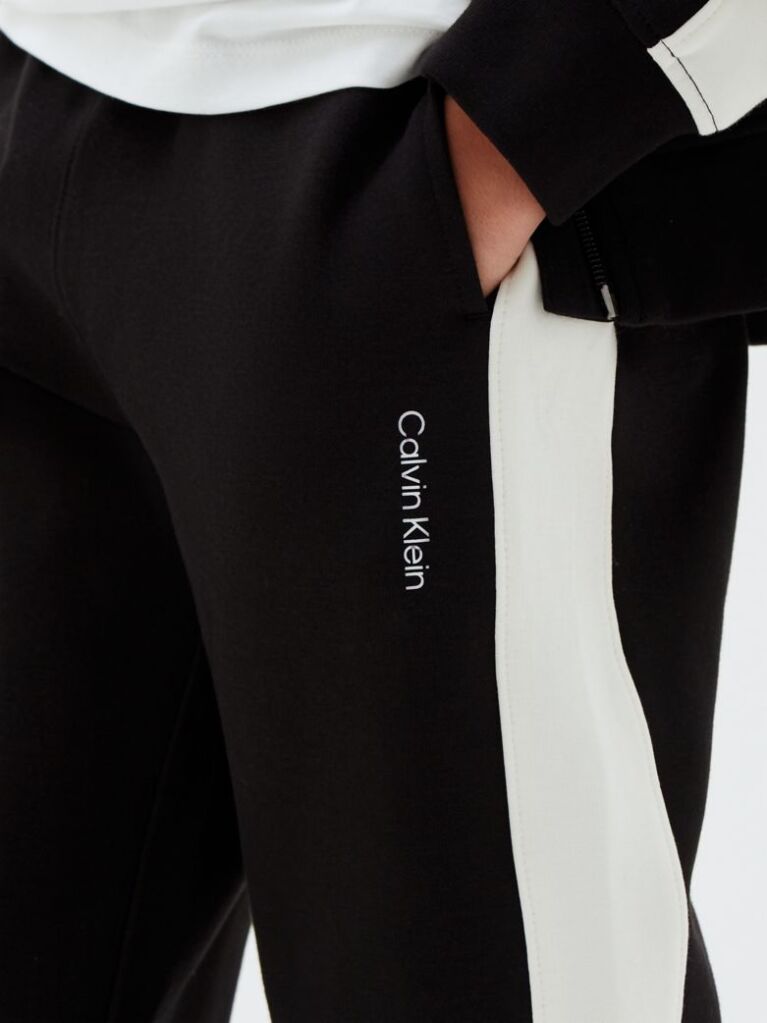 Black Colour-Blocked Terry Track Top And Joggers Set  Boys